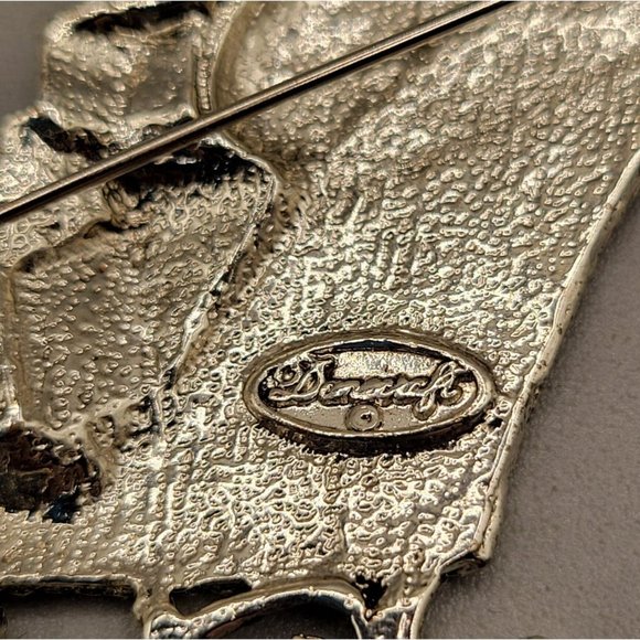 Danecraft Enamel Christmas Sleigh Brooch Safety Clasp - Picture 3 of 3